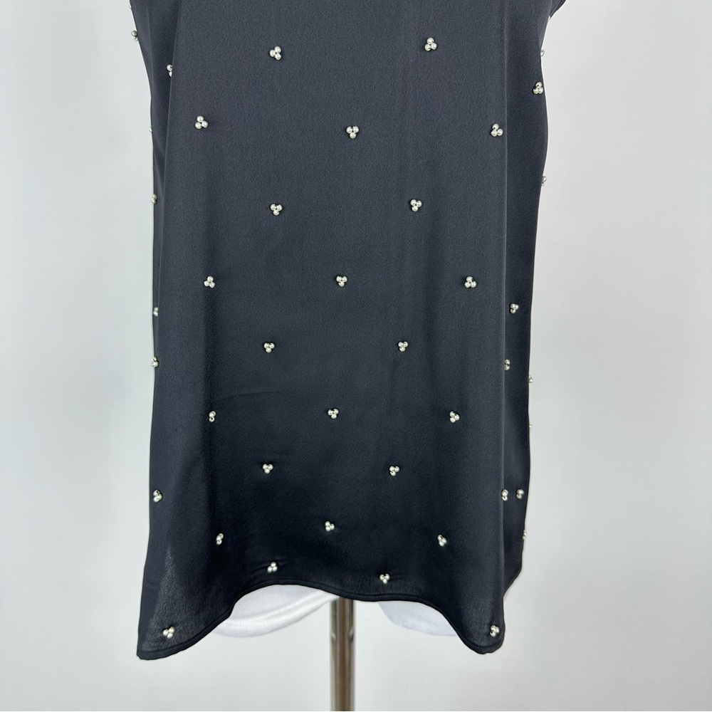 Ann Taylor Pearlized Detail Black Halter Top Size Small Petite - Picture 4 of 8